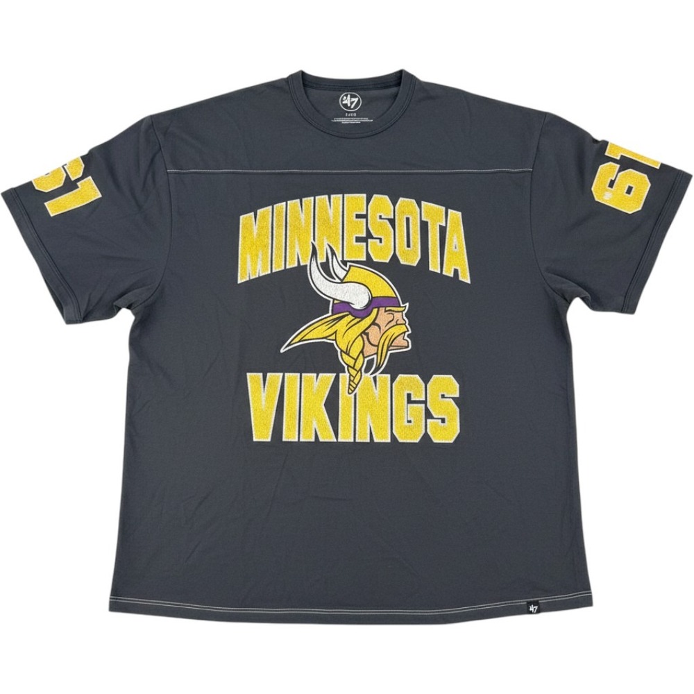 47 Brand Minnesota Vikings NFL Jersey Tee Shirt Flint Black Mens Large NEW